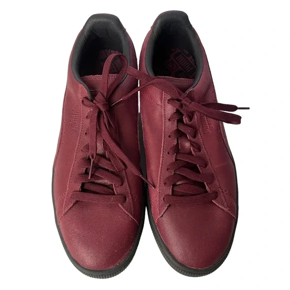 Puma Shoes Puma Suede Mens Red Leather Winterized Sneakers